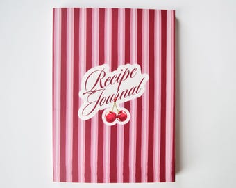 レシピジャーナルノート | ヴィンテージチェリーガーリーデザイン | クックブックオーガナイザー | かわいいキッチンギフト
