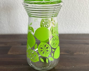 Vintage Pyrex Glass Lime Pattern Juice Carafe Pitcher