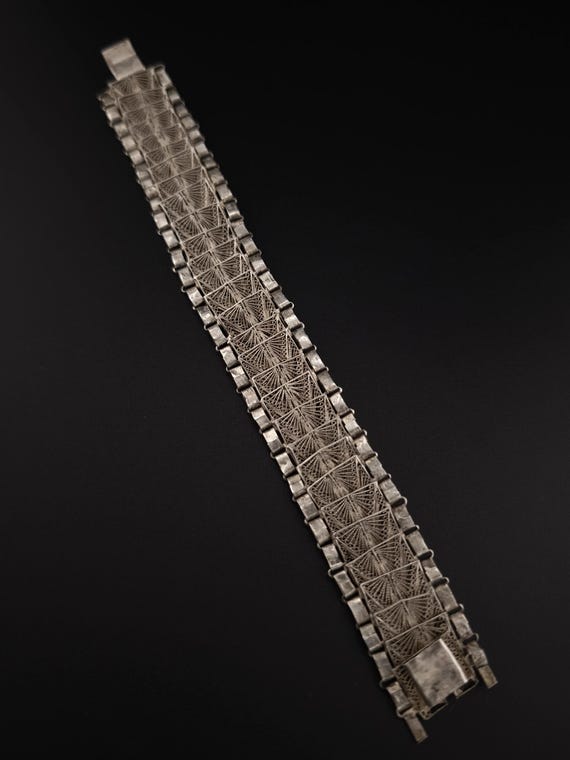 Articulated bracelet in solid silver. - image 2