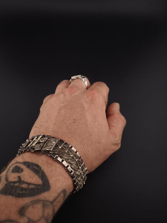 Articulated bracelet in solid silver. - image 6