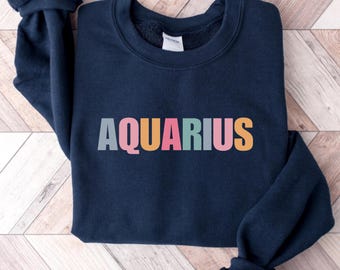 Sudadera de Acuario, regalo de cumpleaños del zodiaco Acuario, camiseta de Acuario, camiseta de astrología, regalos de Acuario, regalos del zodiaco, cumpleaños de enero y febrero
