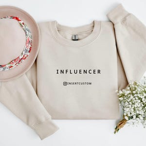 Social Media Influencer Sweatshirt with Personalized Instagram id, Unisex Influencer gift, Custom Gift for blogger, Content Creator Shirt