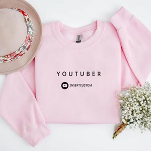 YouTuber Sweatshirt with Personalized YouTube account, Unisex YouTube influencer Gift, Gift for blogger, Content Creator Shirt,YouTube Shirt