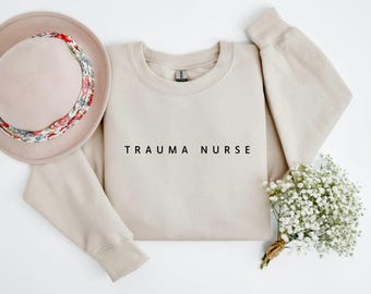Sudadera de enfermera de traumatología, Unidad de Cuidados Intensivos de Traumatología, Enfermera de UCI de Traumatología, Regalo para enfermera de traumatología, Regalo unisex de agradecimiento para enfermeras, Camiseta de enfermera