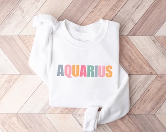Sudadera de Acuario, regalo de cumpleaños del zodiaco Acuario, camiseta de Acuario, camiseta de astrología, regalos de Acuario, regalos del zodiaco, cumpleaños de enero y febrero