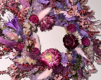 Dried flower wreath