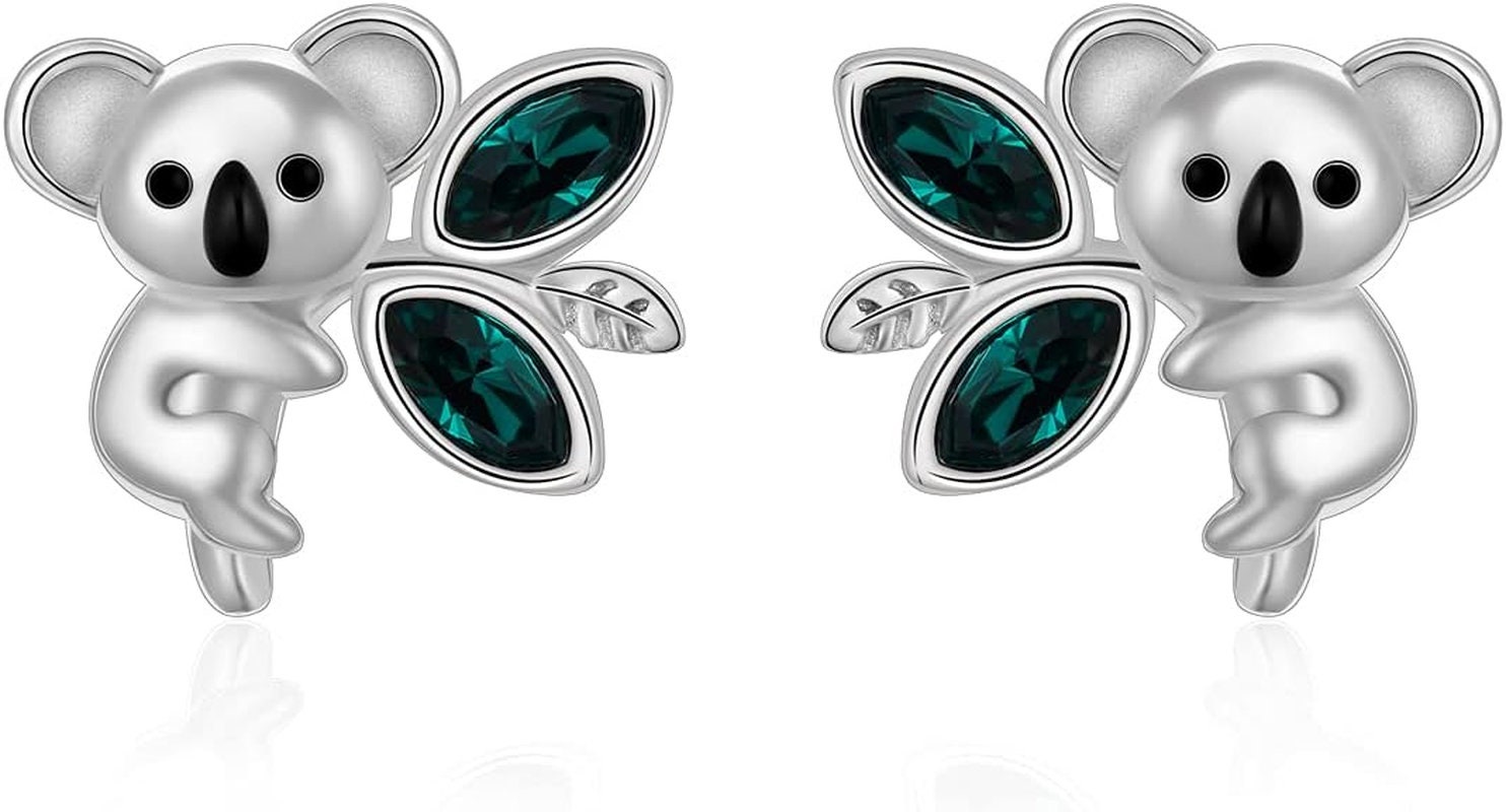 Boucles D'Oreilles Animaux En Argent 925 - Lapin, Koala, Panda - Cadeau Mignon Pour Femmes Et Filles