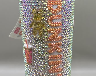 20 oz Dunkin Donuts Glitter tumbler, Glitter Cup, hot cup for coffee, gift for her, caffeine lover, coffee cup m, Crystal coffee tumbler
