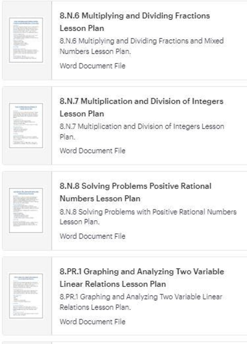 Grade 8 Math Full Course Lesson Plans - Etsy