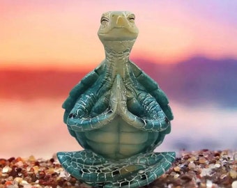 Kalmerend Zen Mediteren Zeeschildpad Standbeeld - Vreedzame Tuin & Woondecoratie, Anti-Angst Meditatie Ornament, Unieke Geschenken voor Meditatieruimtes