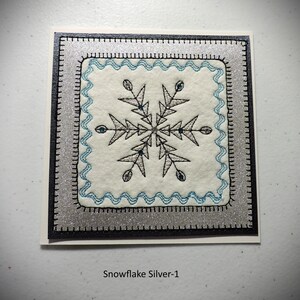 Handmade Embroidered Snowflake Card(s)