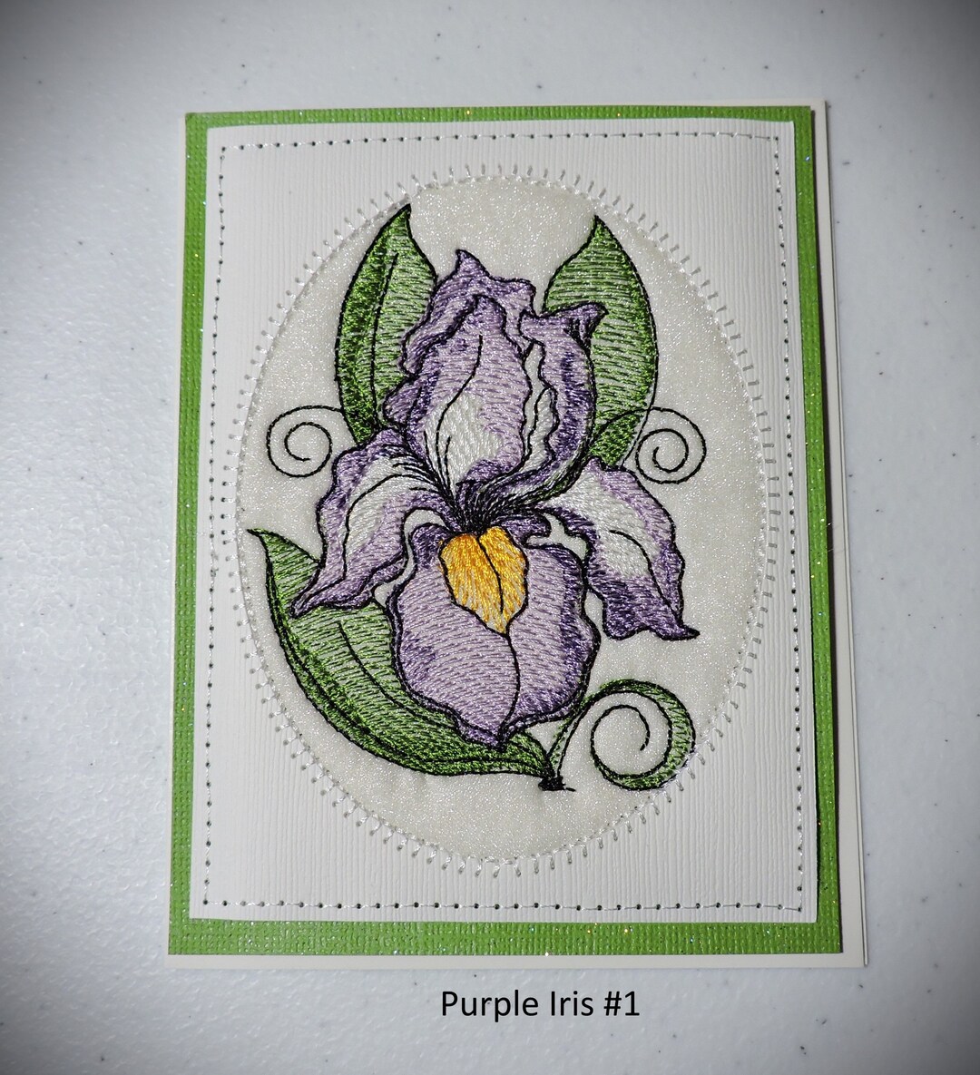 Handmade Embroidered Iris Card(s) - Etsy