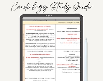 Guía de estudio de cardiología / Revisión didáctica de EOR y PANCE para la escuela de PA / Revisión de historias clínicas / Notas / Asistente médico / Enfermero practicante