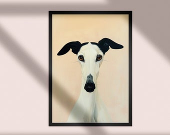 Greyhound Art Print: Whyn Lewis Style Dog Portrait (digital