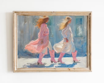 Pink Cowgirl Boots Print: Western Fashion, Coquette Decor (Digital Download)