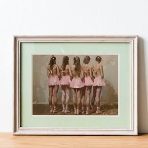 Ballet Class Painting Print | Coquette Aesthetic Decor | Ballerina Poster | Vintage Ballet Wall Art Poster | Light Academia Decor