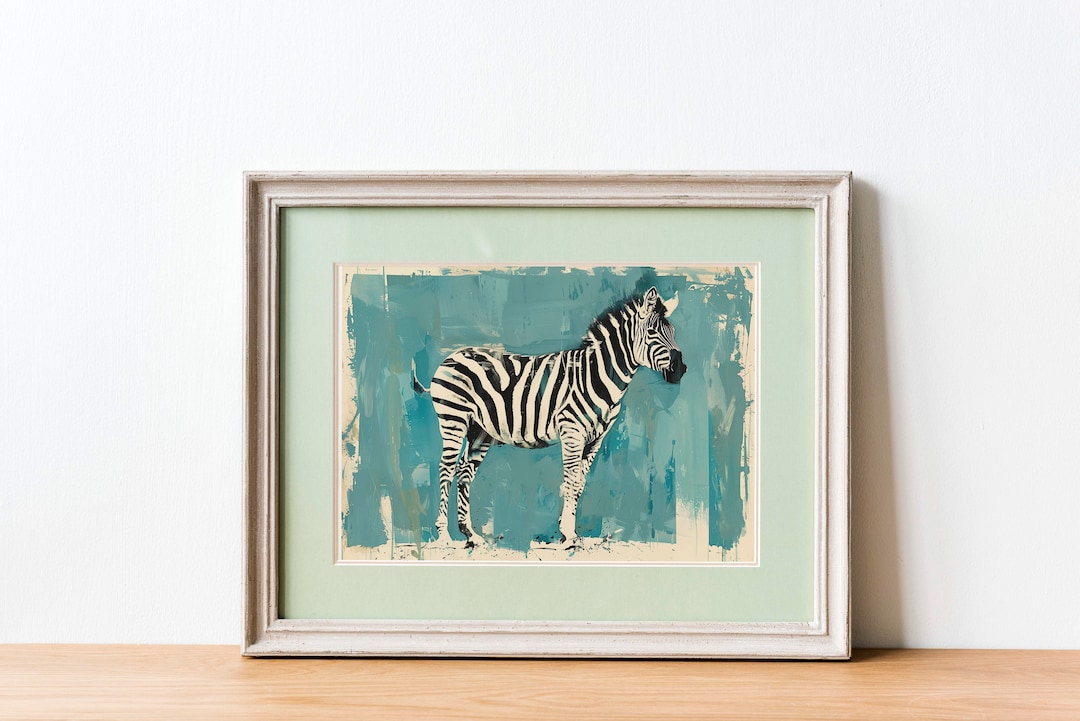 Blue Zebra Art Print | PRINTABLE ART POSTER | Zebra Wall Art | Pop Art ...