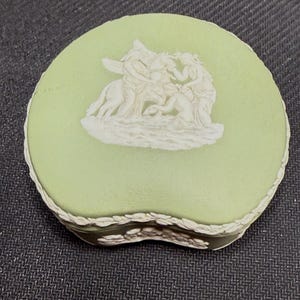 Wedgwood Vintage Green Jasperware Trinket Jewelry Box Keepsake Collectible
