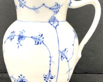 Royal Copenhagen Blue Fluted Half Lace Border Pitcher Creamer 1/61 Vintage 1955