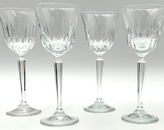 Ensemble de quatre verres à vin en cristal au plomb Mikasa Park Avenue, neufs vintage 20 cm