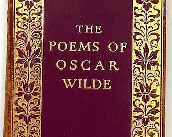 The Poems Of Oscar Wilde Gold Glit Leather Bound Hardcover Antique Book 1916