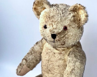 Hermoso osito de peluche antiguo de 50 cm-20 pulgadas / (Steiff / Mohair) - Década de 1930/40/50