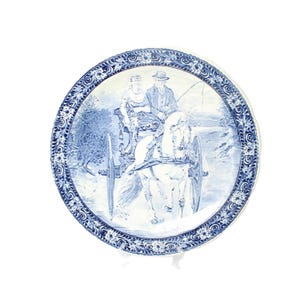 Delft Blue XL Plate, Royal Boch, with Dutch landscape, circa 1950-1980 - Free Shipping - Home Decoration