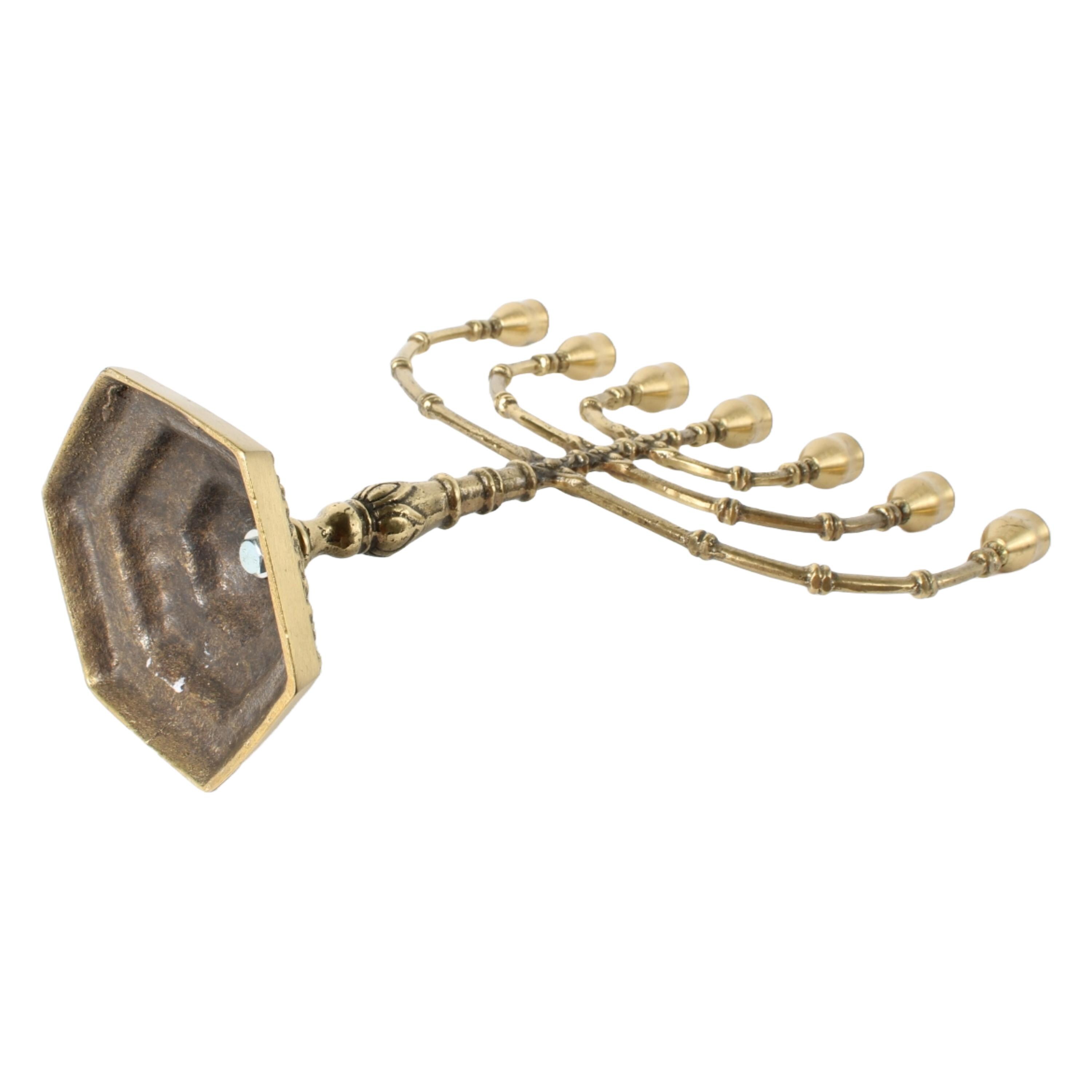 アンティーク真鍮メノーラー |ユダヤ教の七本腕の燭台 |ユダヤ教の宗教