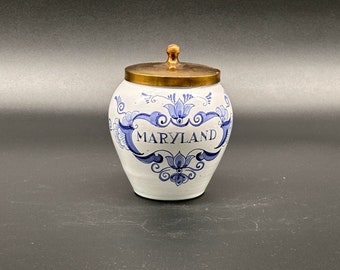 Authentique pot à tabac bleu de Delft - 18 CM / 7,1 pouces - Excellent état !