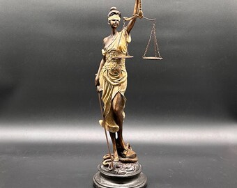 Escultura - Lady Justice - 52 cm - 20,5 pulgadas - Decoración del hogar - bufete de abogados - vintage - antiguo - llamativo - envío gratuito