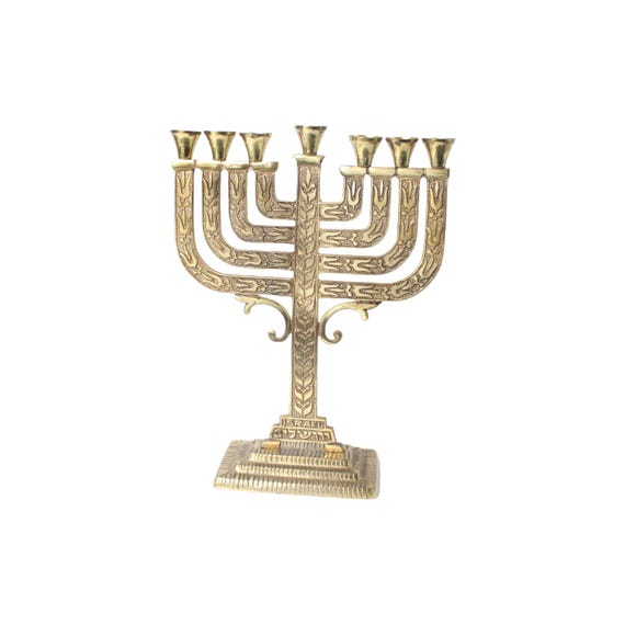 アンティーク メノーラー イスラエル製 真鍮 燭台 エルサレム/ブロンズ