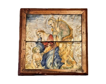 Exceptionally Rare 18th Century Tile Tableau - A Historical Masterpiece!