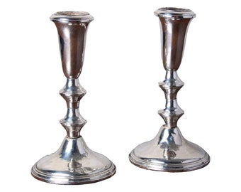 Two Large Weighted 925 Silver Candle Holders by Empire Sterling - Antique - Vintage - Candlesticks - Candles - Free Shipping