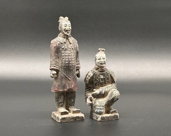 Chinees Terracotta leger Beeldjes in prachtige Vintage staat - Antiek - Uniek - Zeldzaam - Verzamelen - Decoratie - Gratis Verzending