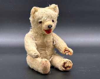 Fixer-Obermaterial: Antiker Teddybär (Steiff / Mohair) – 1930er/40er/50er Jahre