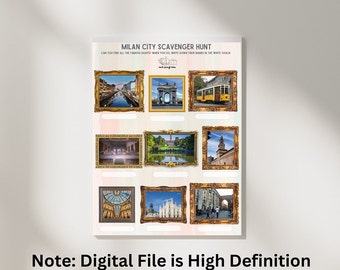 Milan City Scavenger Hunt for Kids Printable PDF