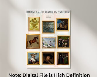 Afdrukbare pdf van The National Gallery London Scavenger Hunt voor kinderen
