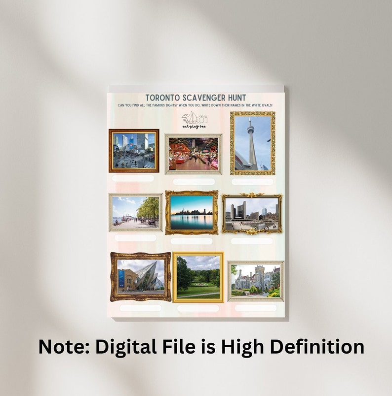 Toronto Scavenger Hunt for Kids Printable PDF - Etsy