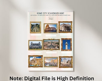 Rome City Scavenger Hunt for Kids Printable PDF