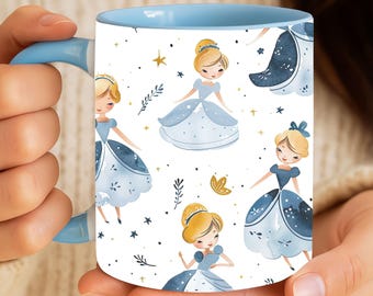Schattige prinses Assepoester koffiemokken voor verjaardagscadeau 11 oz keramiek, cadeau-idee Disney-personage, Disney-cadeau voor volwassenen - ART51
