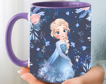 Little Elsa Princess koffiemokken voor verjaardag 11 oz keramiek, Frozen Gift Cup voor kinderen, Disney Lover - ART30