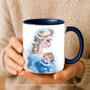 Elsa Princess koffiemok voor mama's verjaardag 11 oz keramiek Frozen, Moederdagcadeau, moedercadeau van dochter - ART83 afbeelding 2