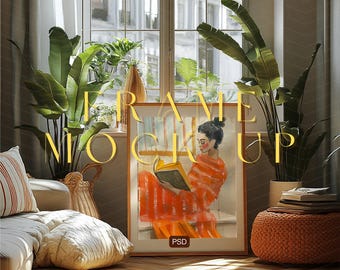 Vertical Frame Mockup 4x5 Ratio, PSD Simple Frame, Neutral Home Decor, Portfolio Display