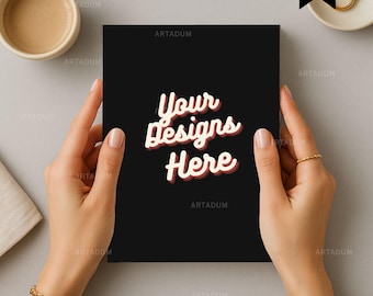 Hardcover Journal Mockup, Printify Ruled Line Journal Matte, Lifestyle,Full wraparound print Journal Mock up, Drag and Drop PSD Smart Object