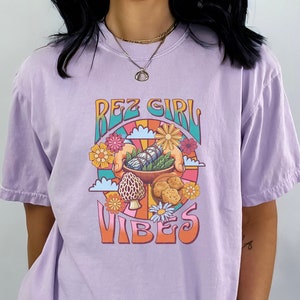 Rez Girl Vibes Indigenous Comfort Colors Native Designed tshirt. Indigenous owned gift Shop