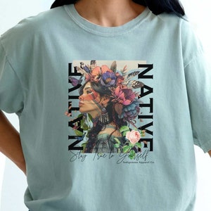 Native Floral Beauty Indigenous T-shirt. Native owned Gift shop