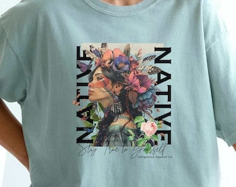 Native Floral Beauty Indigenous T-shirt. Native owned Gift shop