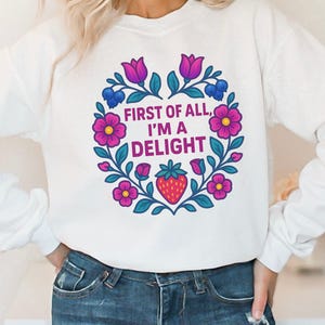 Native owned Floral Funny native Shirt I&#39;m a delight. Indigenous Owned Gift Shop