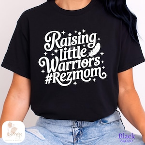 Raising little warriors Rez mom Indigenous Owned T-Shirt native Designed Tees Indigenous Gift Shop