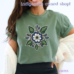 Indigenous Owned Floral shirt Comfort Colors Fun Modern tshirt Designs.